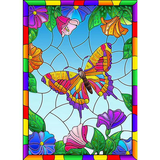 Rainbow Butterfly - Special Shaped Drill Diamond Painting 30*40CM