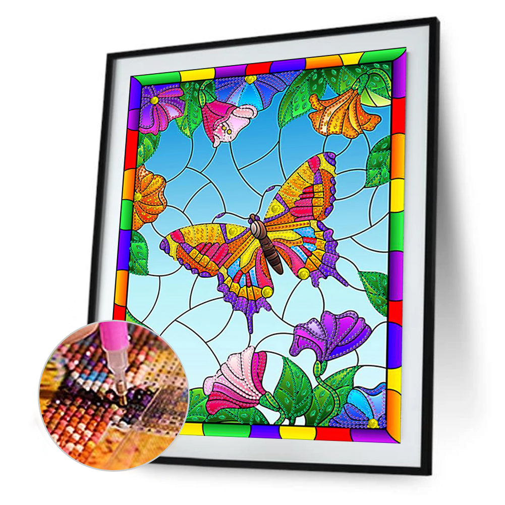 Rainbow Butterfly - Special Shaped Drill Diamond Painting 30*40CM