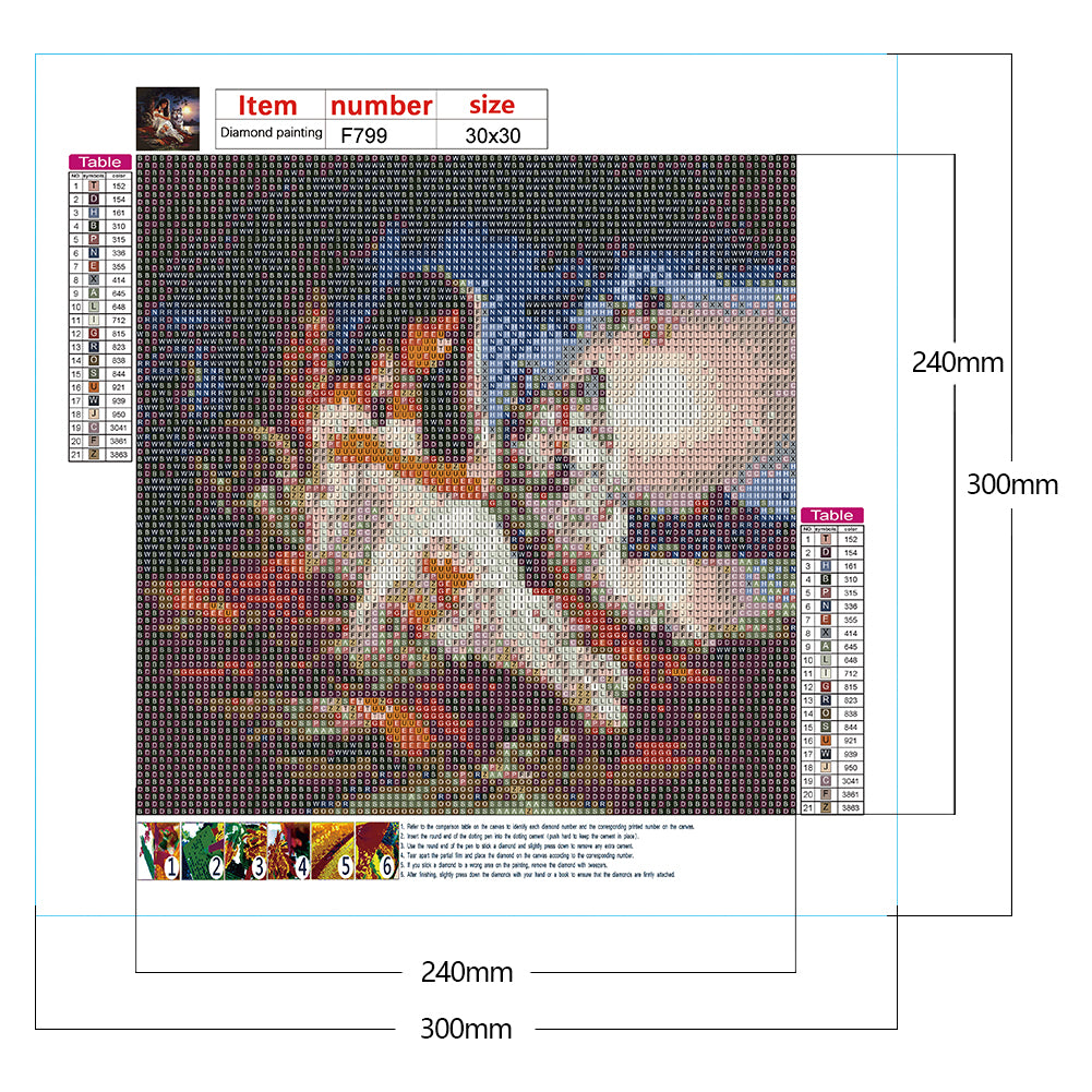 Beauty And The Wolf - Full Square Drill Diamond Painting 30*30CM