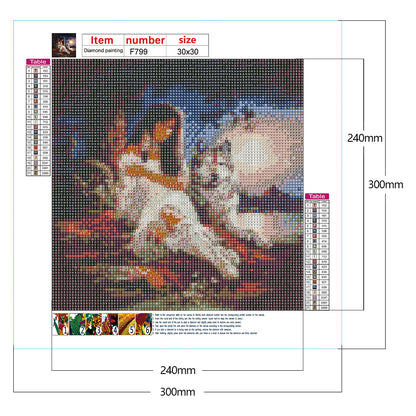 Beauty And The Wolf - Full Square Drill Diamond Painting 30*30CM