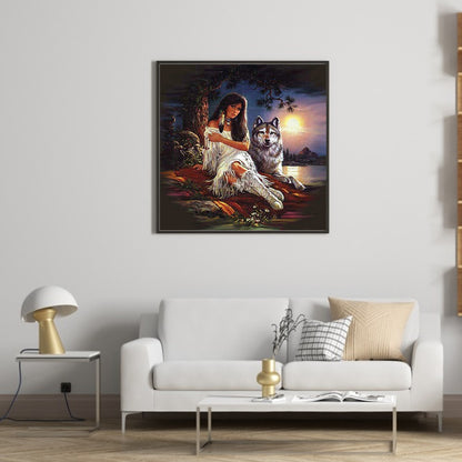 Beauty And The Wolf - Full Square Drill Diamond Painting 30*30CM