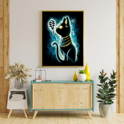 Black Egyptian Cat - Full Round Drill Diamond Painting 30*40CM