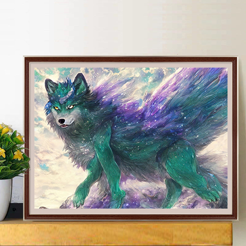 Ferocious Wolf - Full Round Drill Diamond Painting 40*30CM