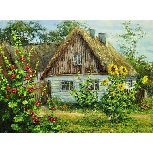 Garden Cottage - Full Round Drill Diamond Painting 60*50CM