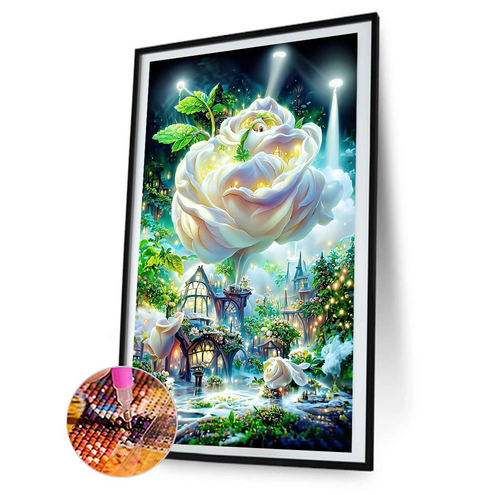 Rose Castle - Full Round Drill Diamond Painting 40*70CM