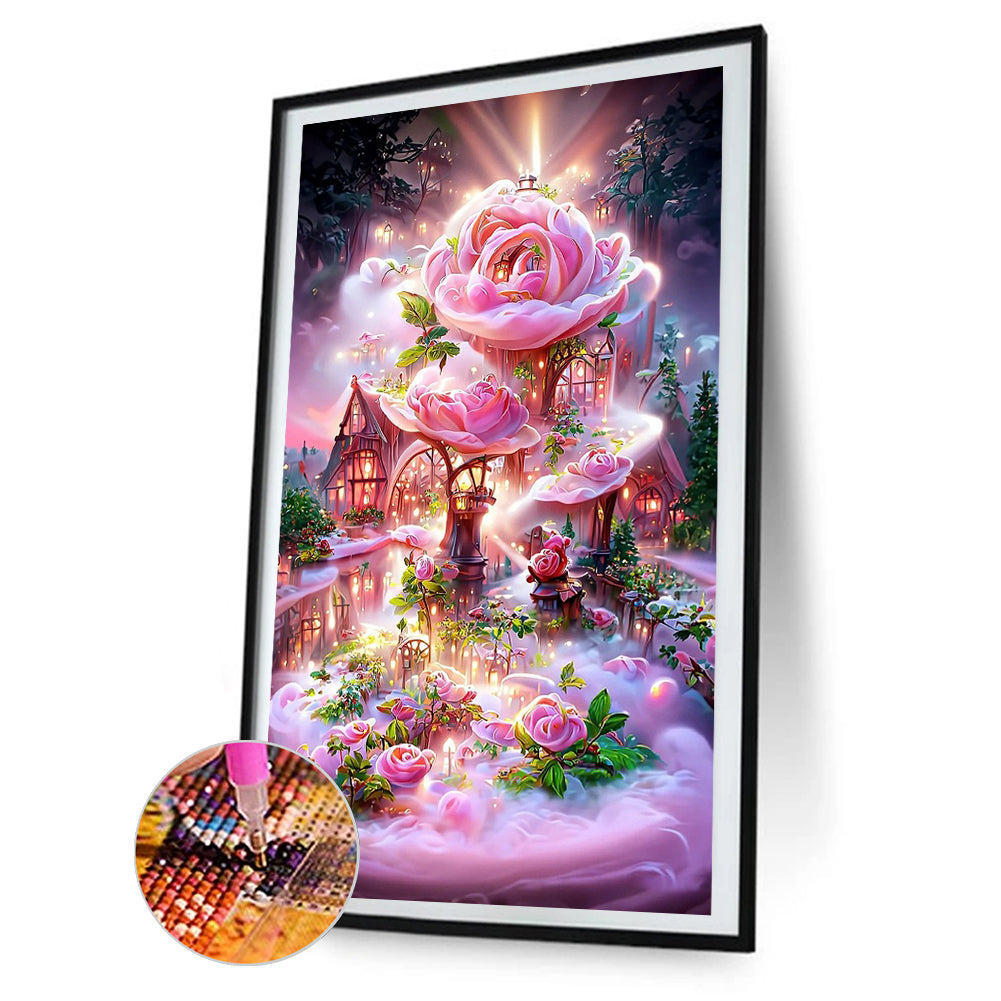 Rose Castle - Full Round Drill Diamond Painting 40*70CM