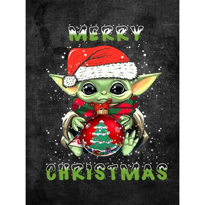 Merry Christmas Yoda - Full Round Drill Diamond Painting 30*40CM