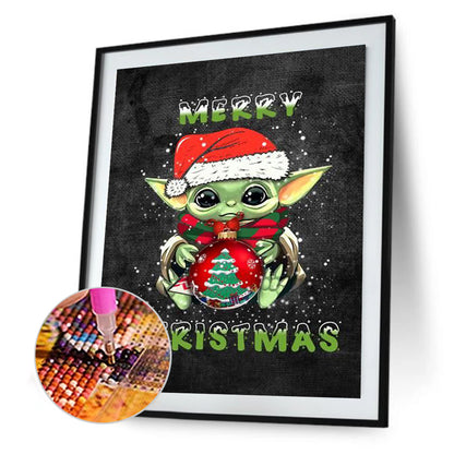 Merry Christmas Yoda - Full Round Drill Diamond Painting 30*40CM