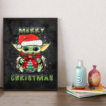 Merry Christmas Yoda - Full Round Drill Diamond Painting 30*40CM