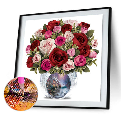 Rose Bouquet - Full Round Drill Diamond Painting 30*30CM