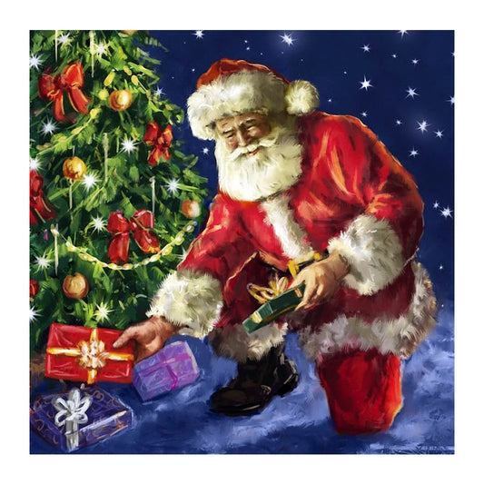 Christmas Tree Santa - Full Round Drill Diamond Painting 30*30CM