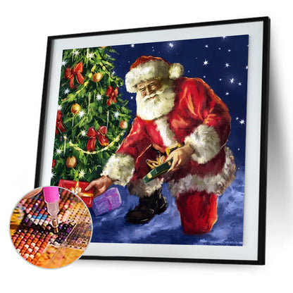 Christmas Tree Santa - Full Round Drill Diamond Painting 30*30CM