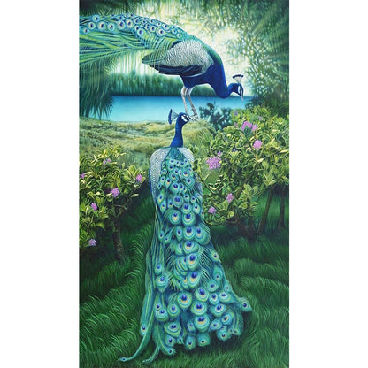 Peacock - Full Round Drill Diamond Painting 40*70CM