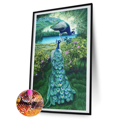 Peacock - Full Round Drill Diamond Painting 40*70CM