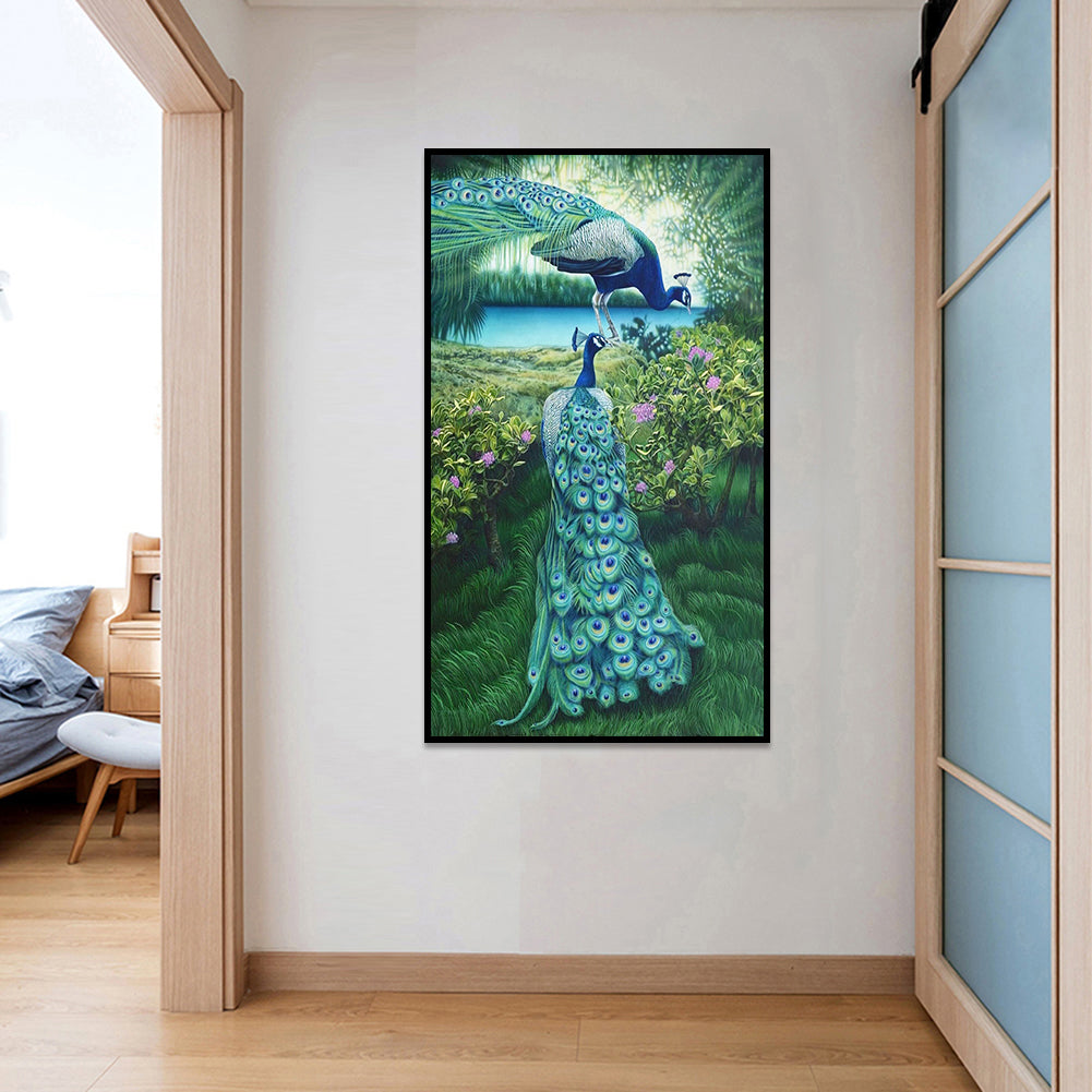 Peacock - Full Round Drill Diamond Painting 40*70CM