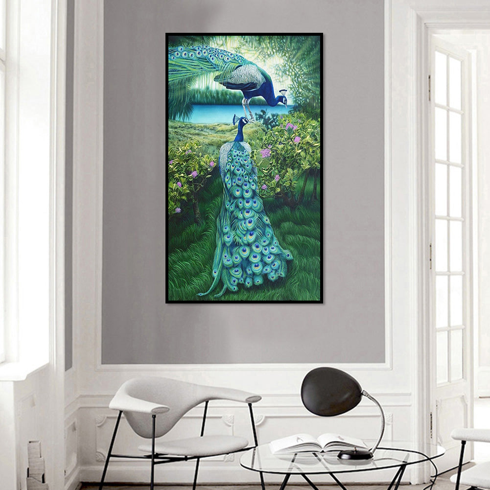 Peacock - Full Round Drill Diamond Painting 40*70CM