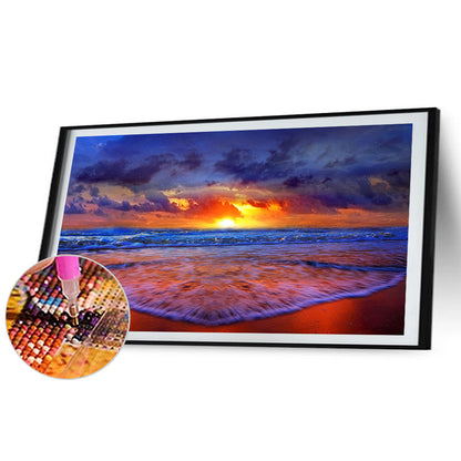 Beach Sunrise - Full Round Drill Diamond Painting 70*40CM