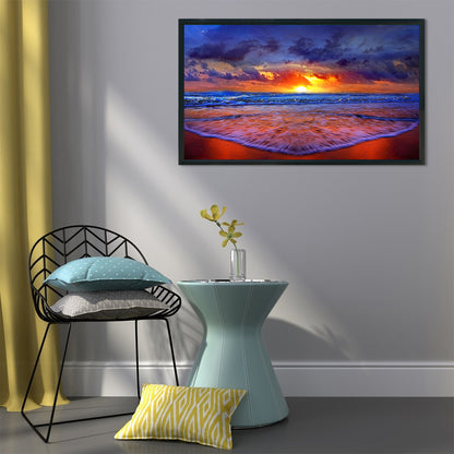 Beach Sunrise - Full Round Drill Diamond Painting 70*40CM