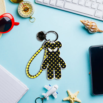 DIY Diamond Key Chain Cute Double Sided Cartoon Bear Key Phone Charm Accessories