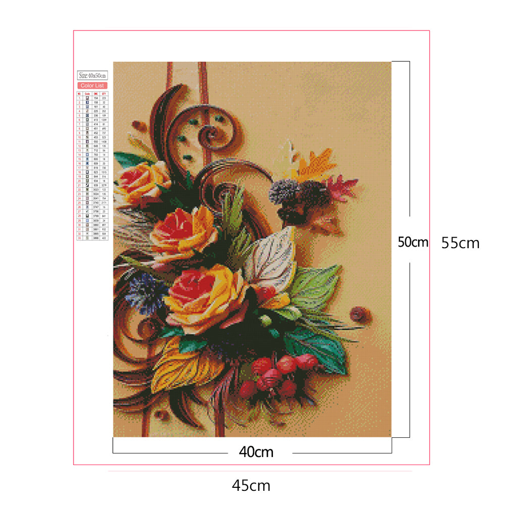 Paper Flower - Full Square Drill Diamond Painting 40*50CM