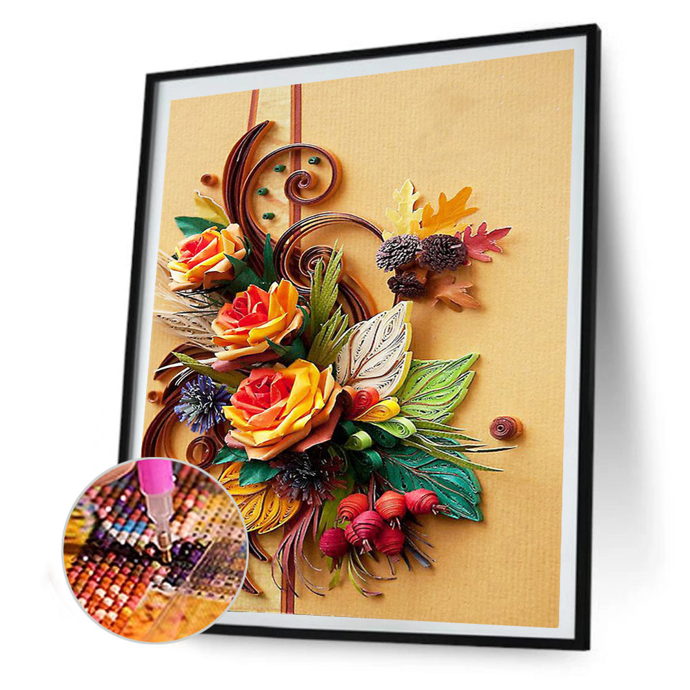 Paper Flower - Full Square Drill Diamond Painting 40*50CM