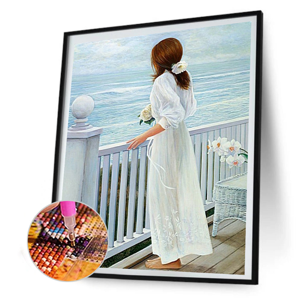 Girl In The Hallway - Full Square Drill Diamond Painting 40*50CM