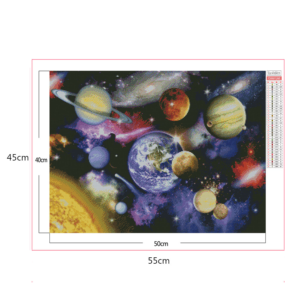 Cosmic Planet - Full Square Drill Diamond Painting 50*40CM