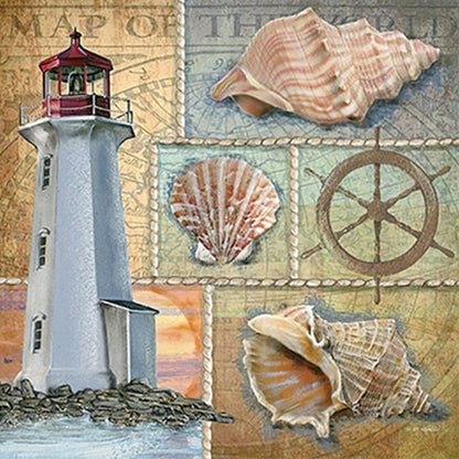 Shell Lighthouse - Full Square Drill Diamond Painting 30*30CM