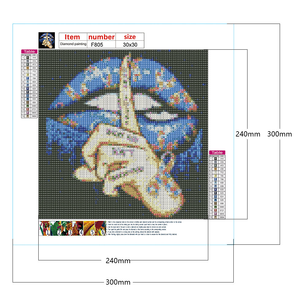 Keep Silent Gesture - Full Square Drill Diamond Painting 30*30CM