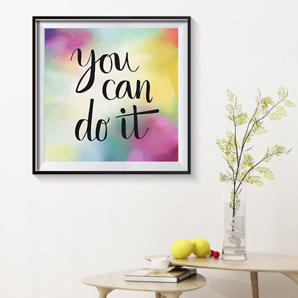 Come On Calligraphy - Full Square Drill Diamond Painting 30*30CM