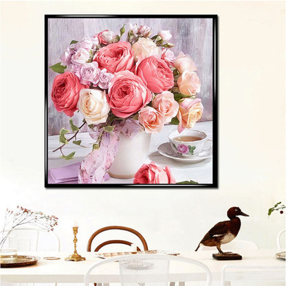 Peony Rose - Full Round Drill Diamond Painting 50*50CM