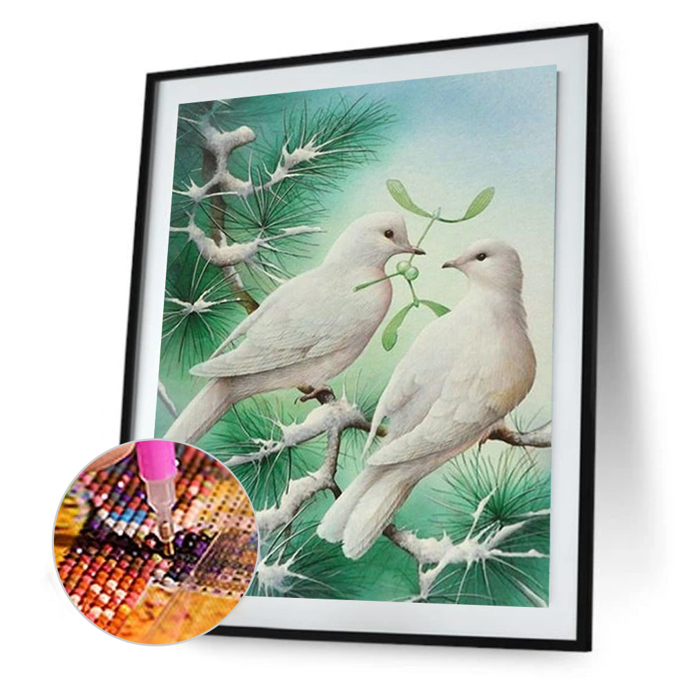 Bird On Branch - Full Round Drill Diamond Painting 30*40CM