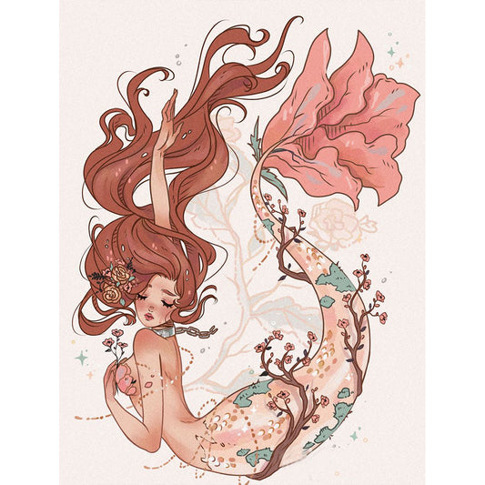 Mermaid - Full Round Drill Diamond Painting 30*40CM