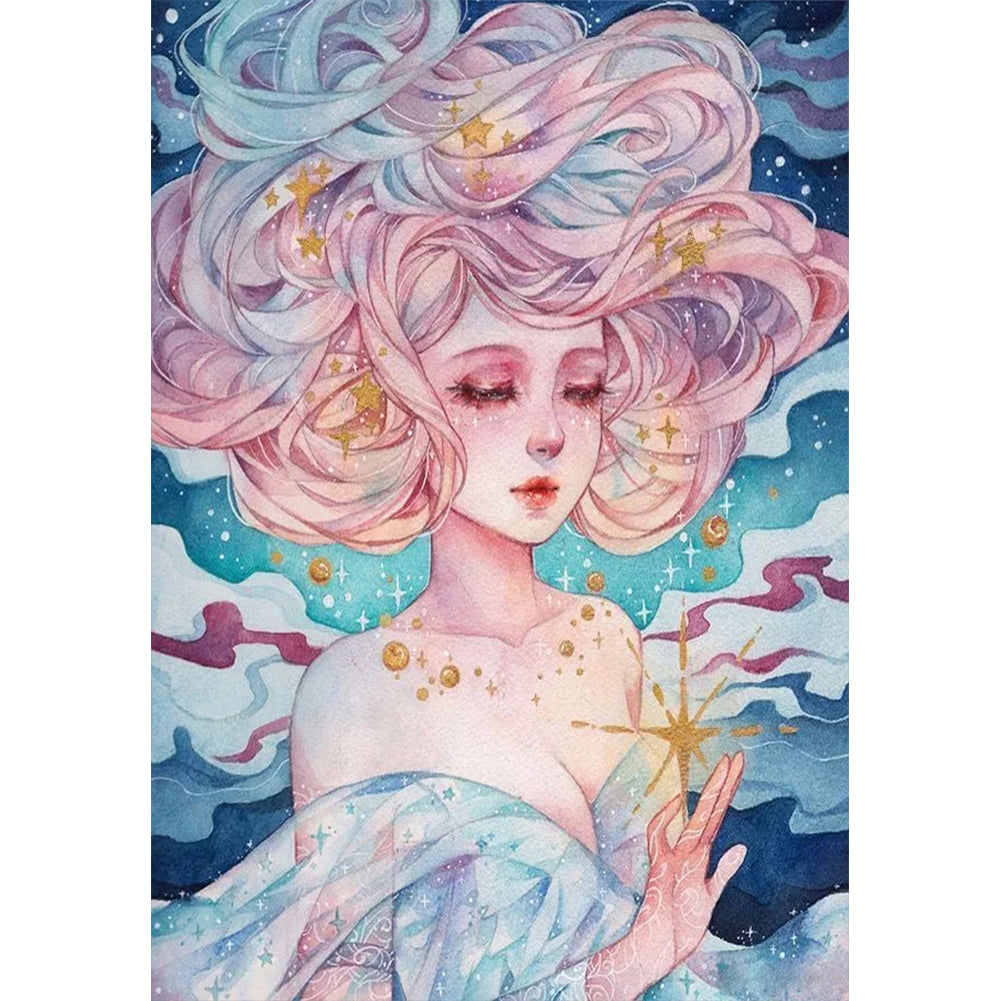 Ocean Girl - Full Round Drill Diamond Painting 50*60CM