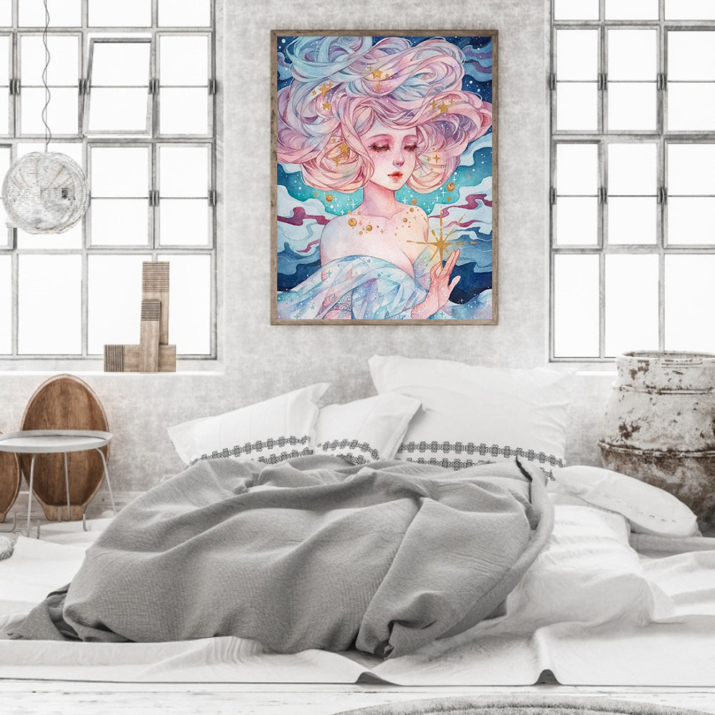 Ocean Girl - Full Round Drill Diamond Painting 50*60CM