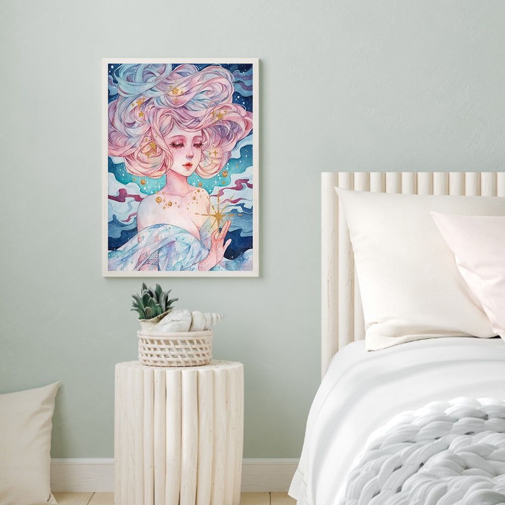 Ocean Girl - Full Round Drill Diamond Painting 50*60CM