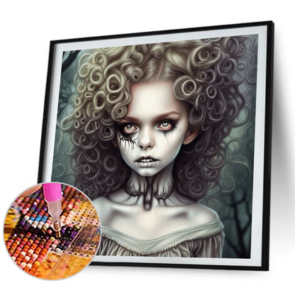 Scary Girl - Full Round Drill Diamond Painting 40*40CM