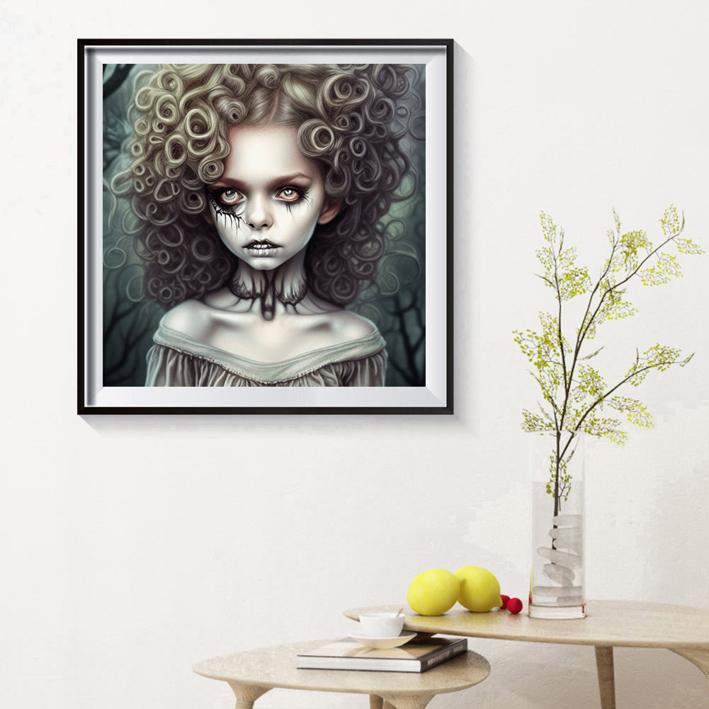 Scary Girl - Full Round Drill Diamond Painting 40*40CM