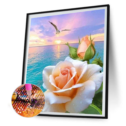 Seaside Rose - Full Round Drill Diamond Painting 40*50CM