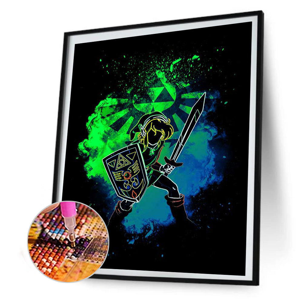 The Legend Of Zelda Link Silhouette - Full Square Drill Diamond Painting 30*40CM