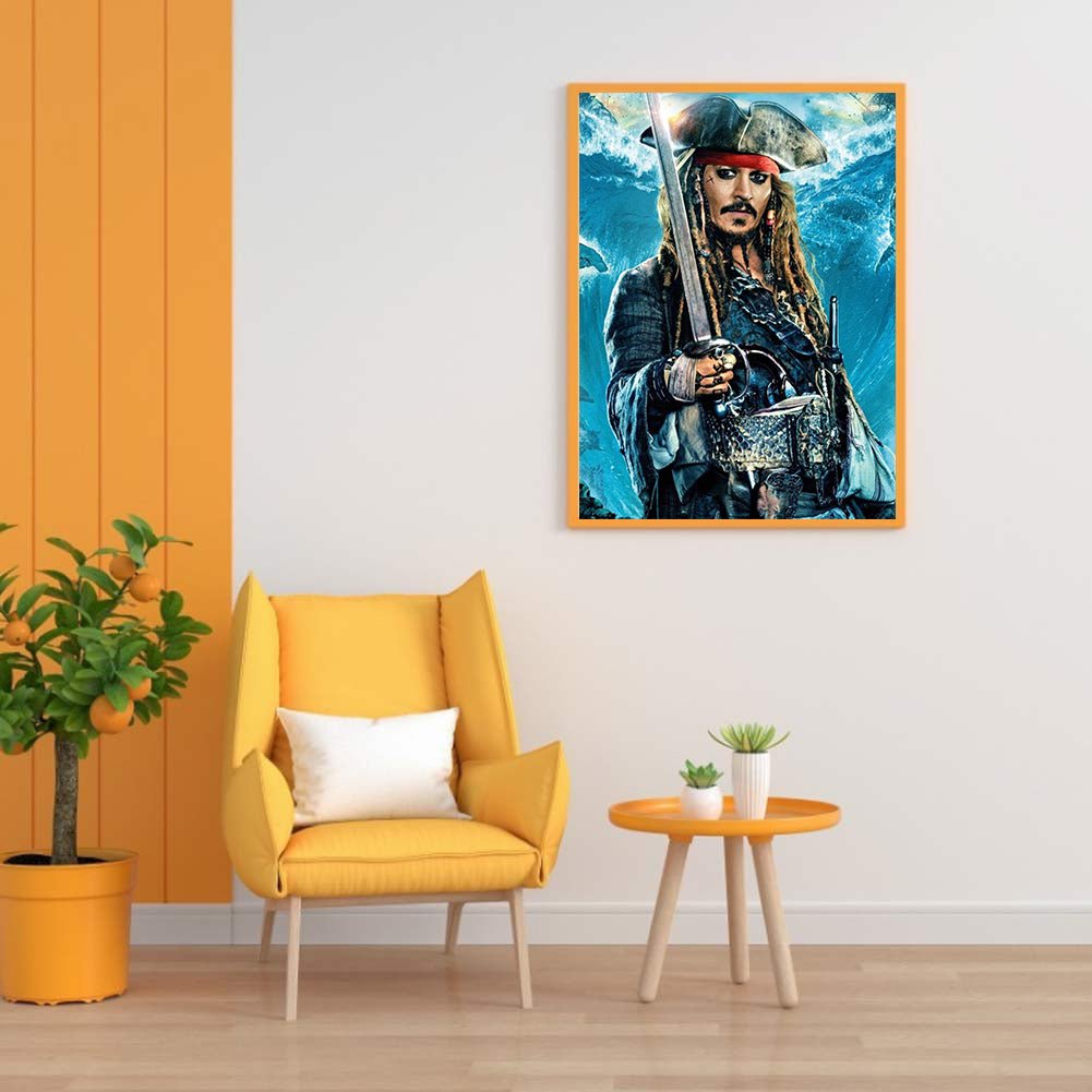 Pirates Of The Caribbean Captain Jack - Full Square Drill Diamond Painting 50*60CM