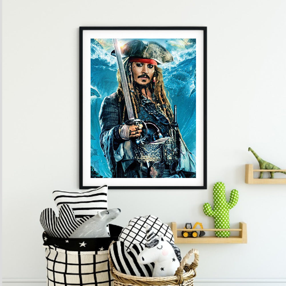 Pirates Of The Caribbean Captain Jack - Full Square Drill Diamond Painting 50*60CM