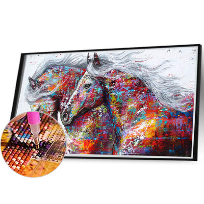 Colorful Horse - Full Square Drill Diamond Painting 80*40CM