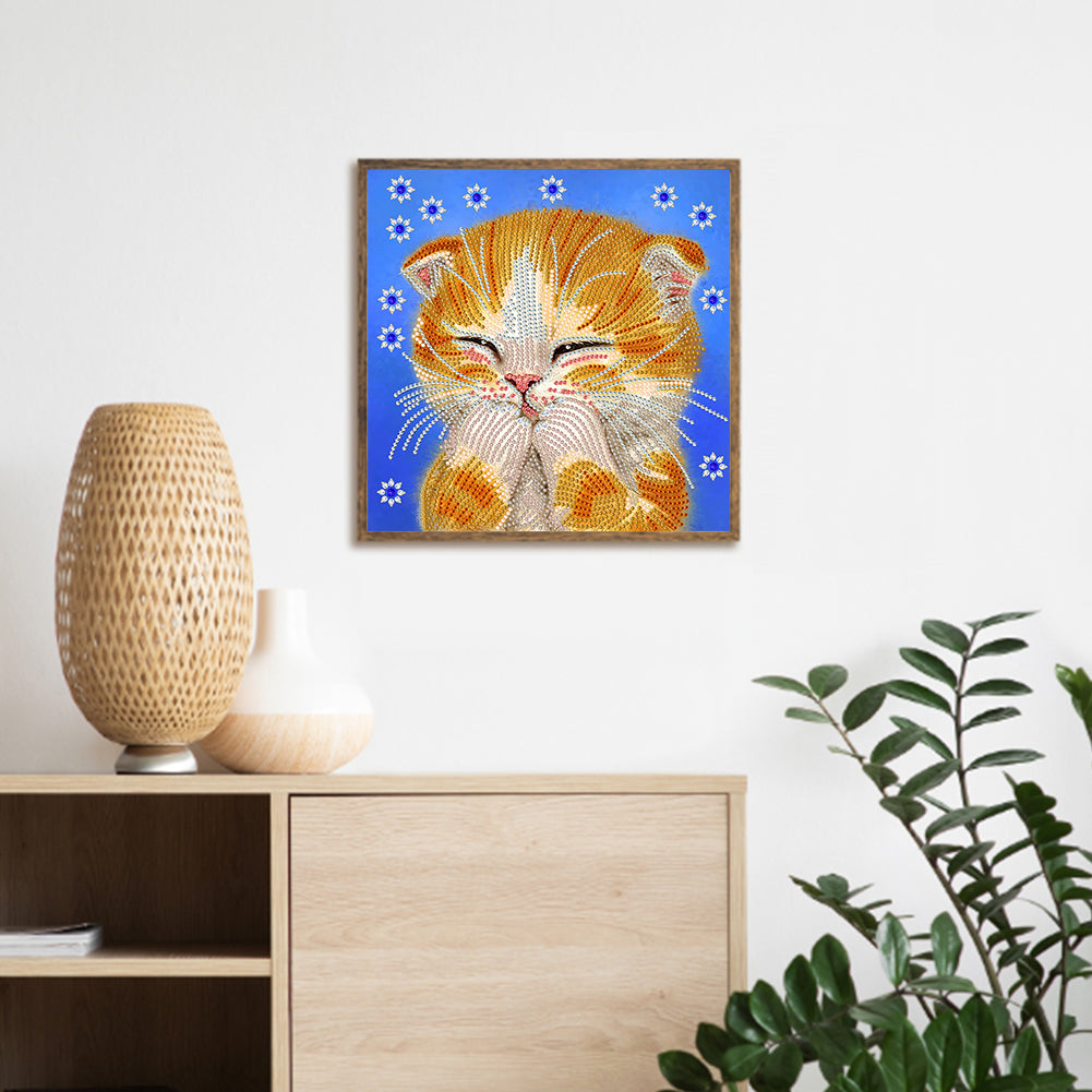 Cute Cat - Special Shaped Drill Diamond Painting 30*30CM