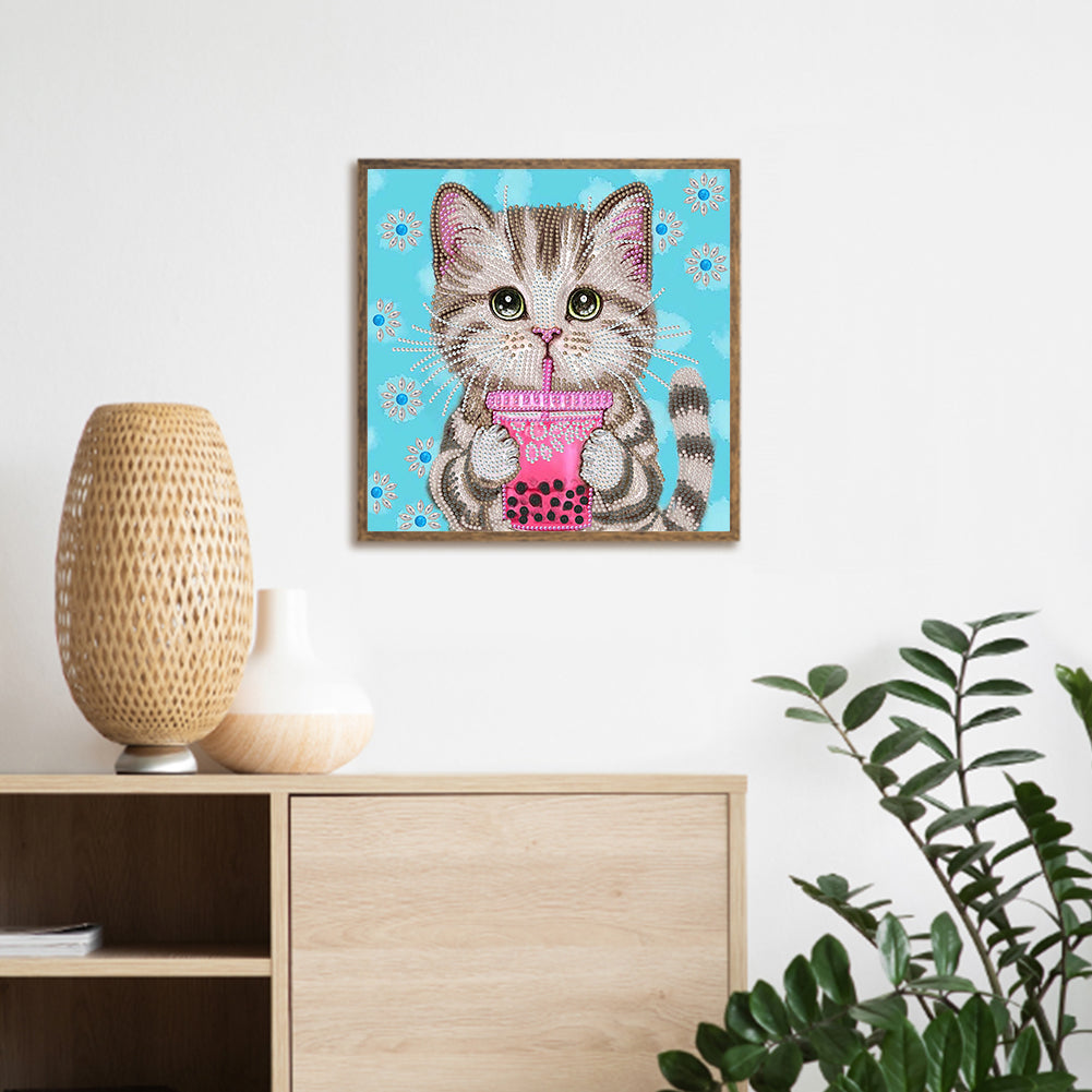 Cute Cat - Special Shaped Drill Diamond Painting 30*30CM