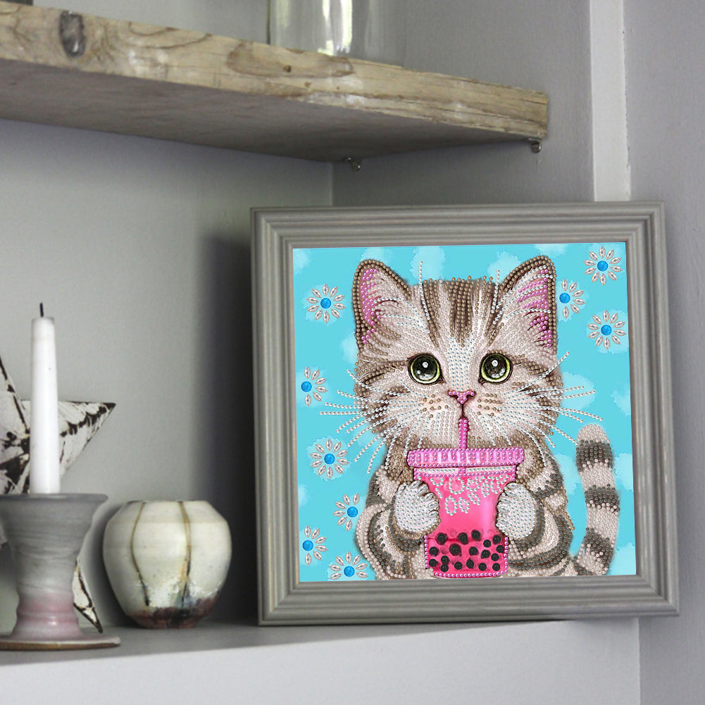 Cute Cat - Special Shaped Drill Diamond Painting 30*30CM