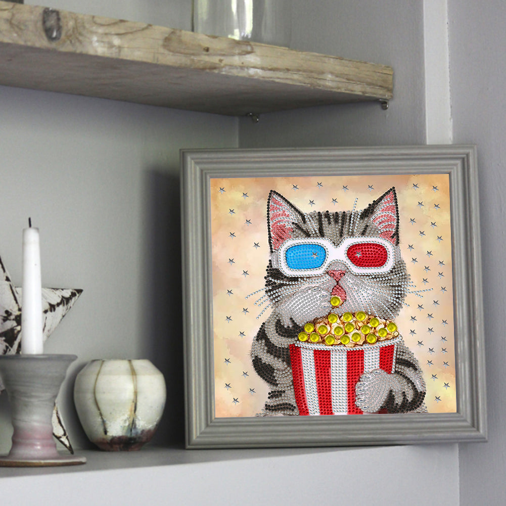 Cute Cat - Special Shaped Drill Diamond Painting 30*30CM