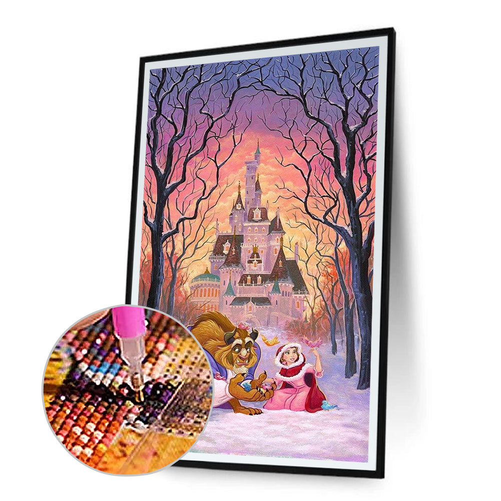 Beauty And The Beast - Full Round Drill Diamond Painting 30*60CM