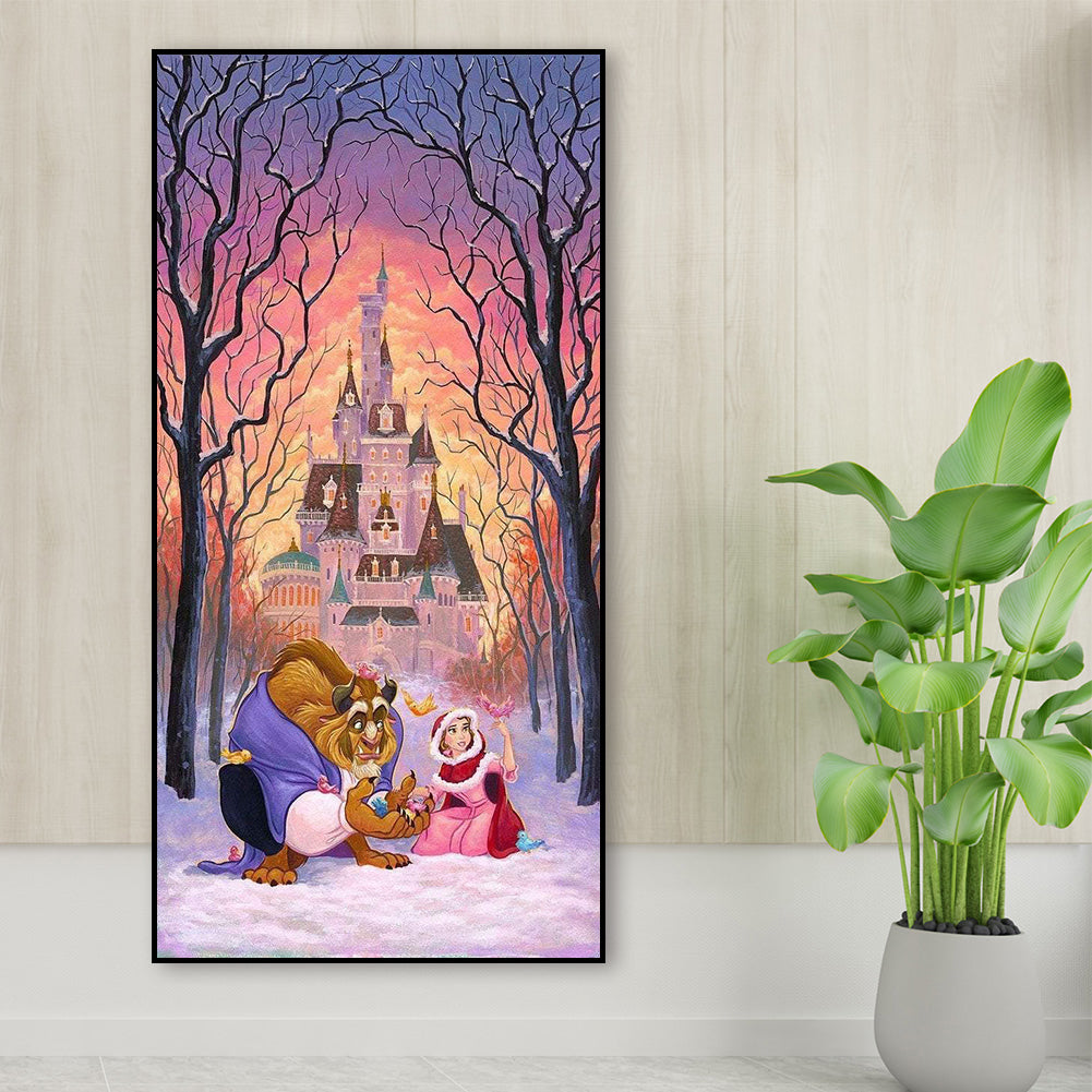 Beauty And The Beast - Full Round Drill Diamond Painting 30*60CM