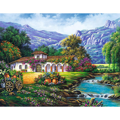 Mountain Manor - Full Round Drill Diamond Painting 60*50CM